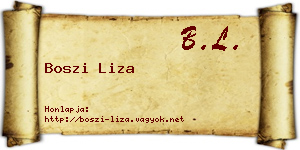 Boszi Liza névjegykártya